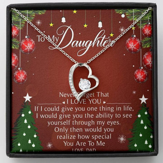 To My Daughter Forever Love Necklace Message Card - Thegiftio UK