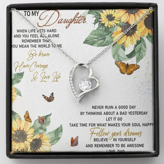 To My Daughter Forever Love Necklace Message Card - Thegiftio UK