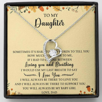 To My Daughter Forever Love Necklace Message Card - Thegiftio UK