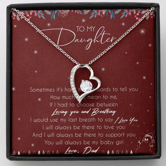To My Daughter Forever Love Necklace Message Card - Thegiftio UK