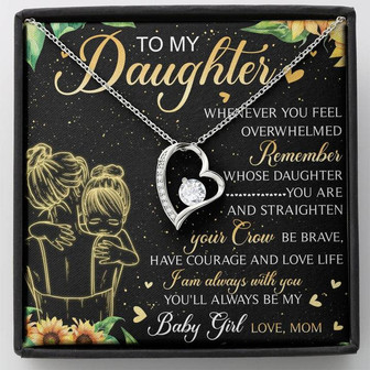 To My Daughter Forever Love Necklace Message Card - Thegiftio UK