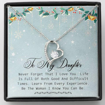 To My Daughter Forever Love Necklace Message Card - Thegiftio UK