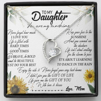 To My Daughter Forever Love Necklace Message Card - Thegiftio UK
