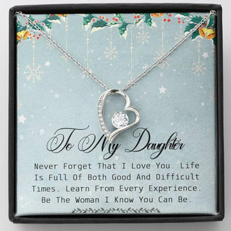 To My Daughter Forever Love Necklace Message Card - Thegiftio UK