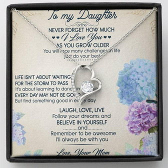 To My Daughter Forever Love Necklace Message Card - Thegiftio UK