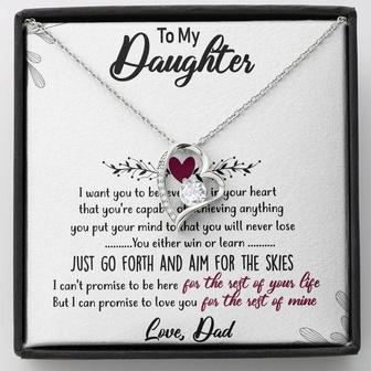 To My Daughter Forever Love Necklace Message Card - Thegiftio