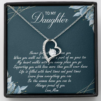 To My Daughter Forever Love Necklace Message Card - Thegiftio UK