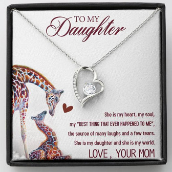 To My Daughter Forever Love Necklace Message Card - Thegiftio UK
