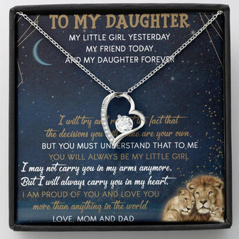 To My Daughter Forever Love Necklace Message Card - Thegiftio UK
