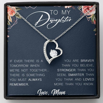 To My Daughter Forever Love Necklace Message Card - Thegiftio UK