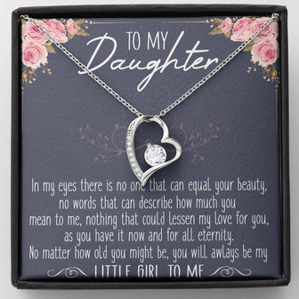 To My Daughter Forever Love Necklace Message Card - Thegiftio UK