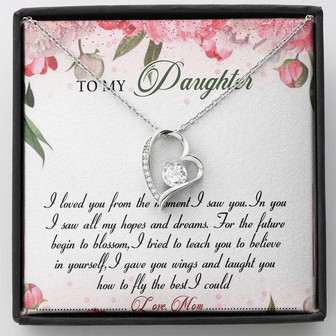 To My Daughter Forever Love Necklace Message Card - Thegiftio UK