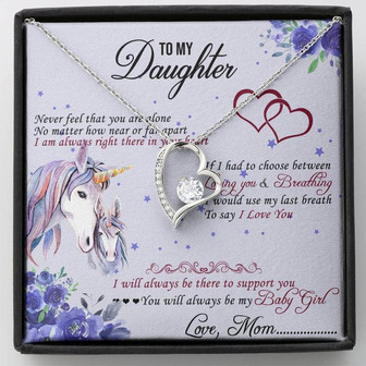 To My Daughter Forever Love Necklace Message Card - Thegiftio UK