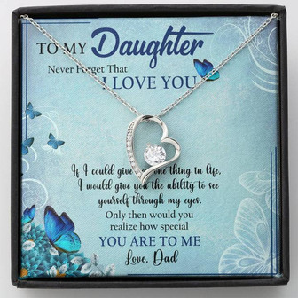 To My Daughter Forever Love Necklace Message Card - Thegiftio UK
