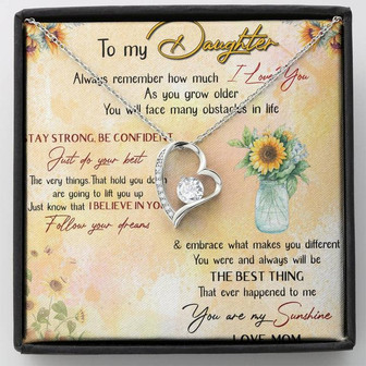 To My Daughter Forever Love Necklace Message Card - Thegiftio UK