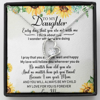 To My Daughter Forever Love Necklace Message Card - Thegiftio UK