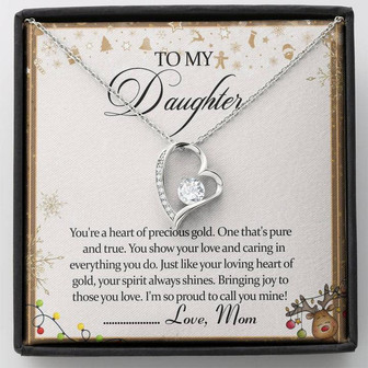 To My Daughter Forever Love Necklace Message Card - Thegiftio UK