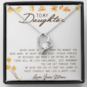 To My Daughter Forever Love Necklace Message Card - Thegiftio UK