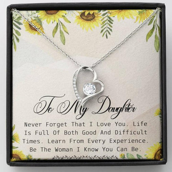 To My Daughter Forever Love Necklace Message Card - Thegiftio UK