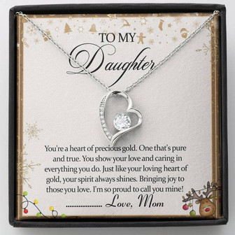 To My Daughter Forever Love Necklace Message Card - Thegiftio UK