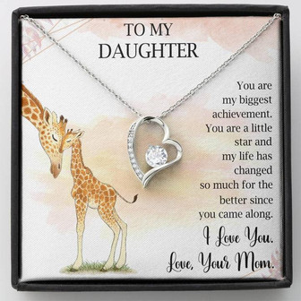 To My Daughter Forever Love Necklace Message Card - Thegiftio UK
