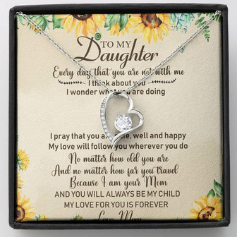 To My Daughter Forever Love Necklace Message Card - Thegiftio UK
