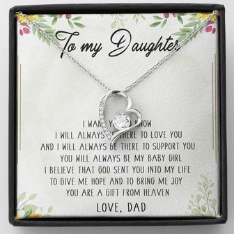To My Daughter Forever Love Necklace Message Card - Thegiftio UK