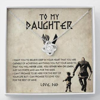 To My Daughter, Gift For Daughter From Dad, Daughter Necklace, Viking Style Love Knot Necklace, To My Daughter, Love Dad Necklace | Gift For Daughter | Necklace For Daughter - Seseable