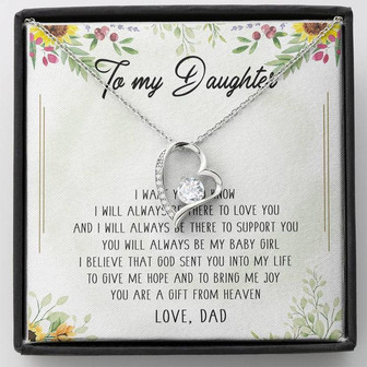 To My Daughter Gift From Dad Forever Love Necklace Birthday Message Card - Thegiftio UK