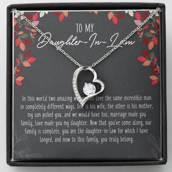 To My Daughter-In-Law Forever Love Necklace Message Card - Thegiftio UK
