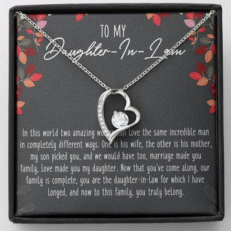 To My Daughter-In-Law Forever Love Necklace Message Card - Thegiftio UK