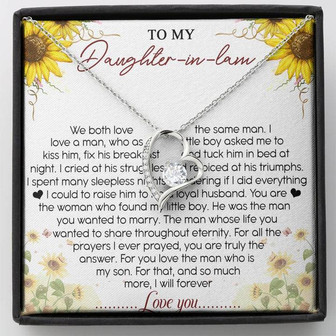 To My Daughter-In-Law Forever Love Necklace Message Card - Thegiftio UK