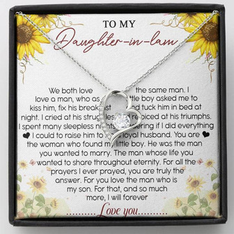 To My Daughter-In-Law Forever Love Necklace Message Card - Thegiftio UK