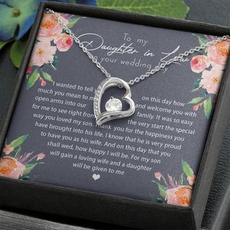 To My Daughter-In-Law On Your Wedding Day Forever Love Necklace