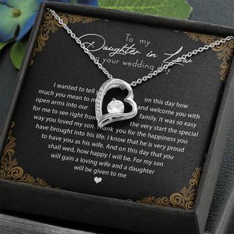 To My Daughter-In-Law On Your Wedding Day Forever Love Necklace