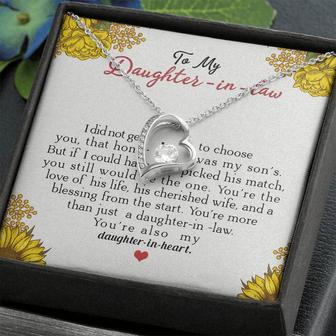 To My Daughter-In-Law You're Also My Daughter In Heart Forever Love Necklace