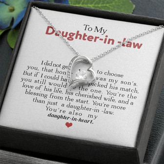 To My Daughter-In-Law You're Also My Daughter In Heart Forever Love Necklace - Thegiftio UK