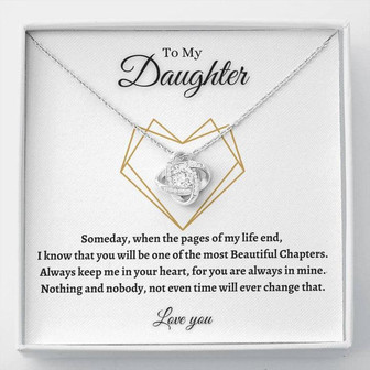 To My Daughter Love Knot Necklace, Gift For Daughter From Mom, Daughter Necklace, Daughter Birthday Gift - Seseable