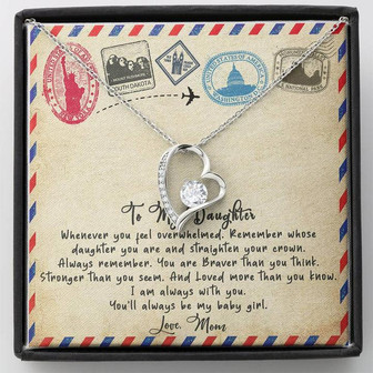 To My Daughter Mail Letter Message Card Forever Love Necklace Birthday Gift From Mom - Thegiftio UK