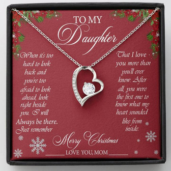 To My Daughter Mery Christmas Forever Love Necklace Gift From Mom - Thegiftio UK