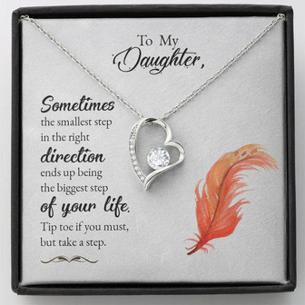 To My Daughter-Sometimes The Smallest Step - Forever Love Necklace - Thegiftio UK