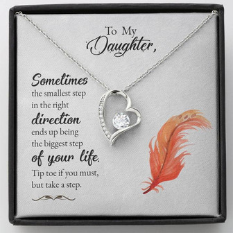 To My Daughter-Sometimes The Smallest Step - Forever Love Necklace - Thegiftio UK