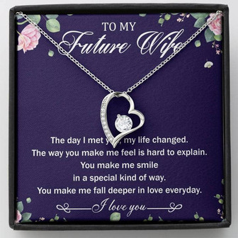 To My Future Wife Forever Love Necklace Message Card - Thegiftio UK
