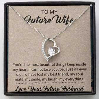 To My Future Wife Forever Love Necklace Message Card - Thegiftio UK