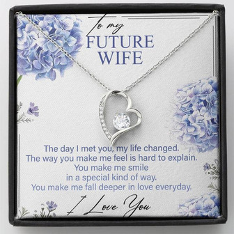 To My Future Wife Forever Love Necklace Mother's Message Card - Thegiftio UK