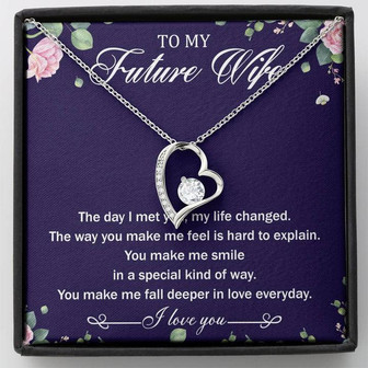 To My Future Wife Forever Love Necklace With Message Card - Thegiftio UK