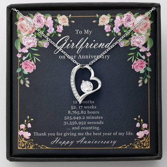 To My Girlfriend On Our 1St Anniversary Forever Love Necklace - Thegiftio