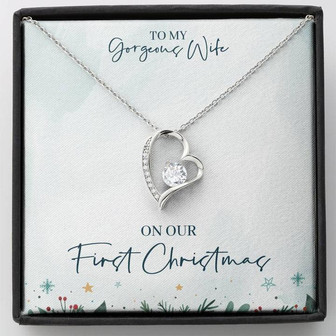 To My Gorgeous Wife - On Our First Christmas - Forever Love Necklace - Thegiftio UK