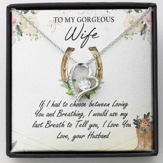 To My Gorgeous Wife Forever Love Necklace Message Card - Thegiftio UK