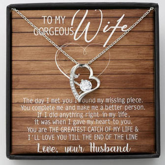 To My Gorgeous Wife You're My Missing Piece Forever Love Necklace - Thegiftio UK
